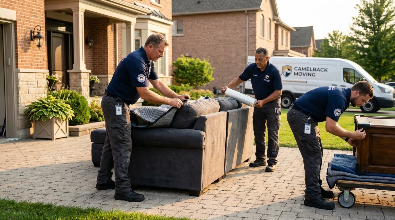 Large estate moving crew wrapping furniture in Mars Hill, NC
