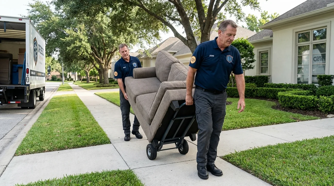 Local residential moving crew loading furniture in Mars Hill, NC